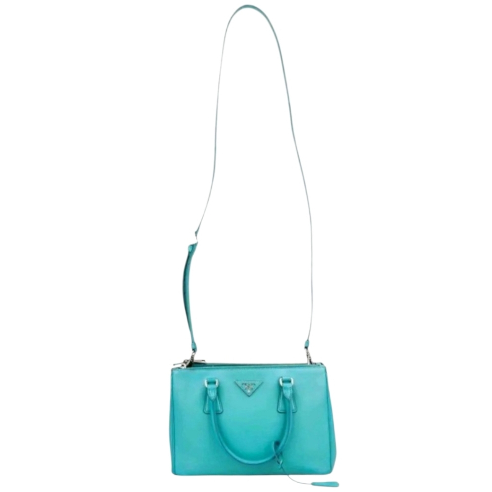 Like NEW Prada Galleria Saffiano LUX Leather Tote Handbag Giada Teal TIFFANY BLU - Picture 3 of 16